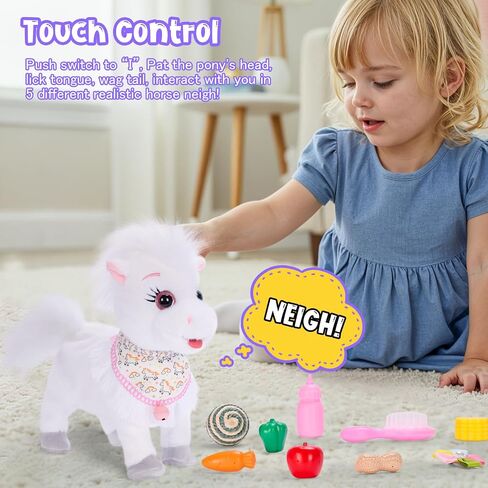 Pink Walking Pony Set Interactive Talking Singing Dancing Horse Walk Along with Remote Control Leash Plush Pony Pet Toy for Kid, Nod Lick Wag Repeat What You Say, 3+ Girl Boy in Saudi Arabia
