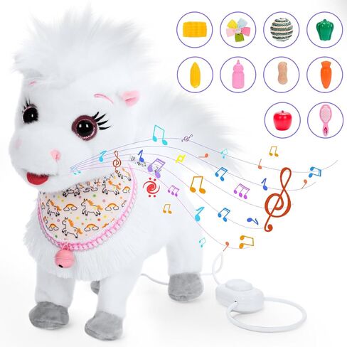 Pink Walking Pony Set Interactive Talking Singing Dancing Horse Walk Along with Remote Control Leash Plush Pony Pet Toy for Kid, Nod Lick Wag Repeat What You Say, 3+ Girl Boy in Saudi Arabia