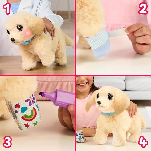 Little Live Pets Ouchies Amazon Exclusive Hazel The Poodle Plush, 50+ Sounds, Limping to Walking Puppy Toy & Carrier, Interactive Toy Dog for Kids 5+ in Saudi Arabia