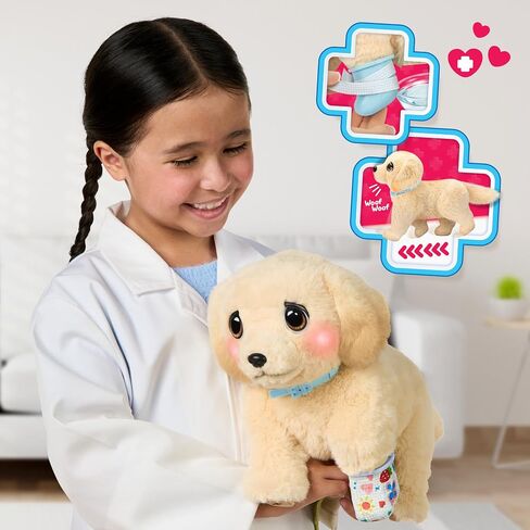 Little Live Pets Ouchies Amazon Exclusive Hazel The Poodle Plush, 50+ Sounds, Limping to Walking Puppy Toy & Carrier, Interactive Toy Dog for Kids 5+ in Saudi Arabia