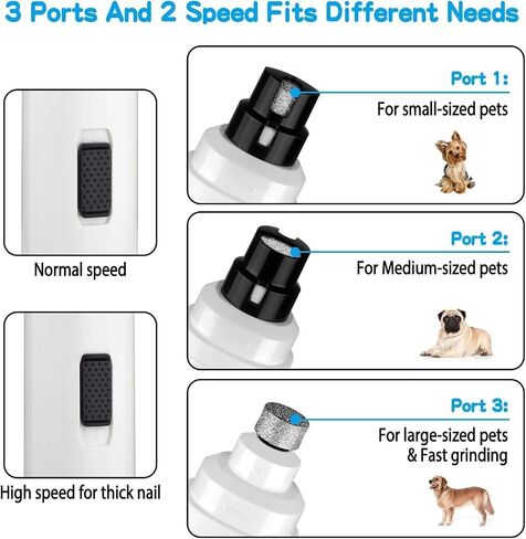 Silent Groom Pro Nail Grinder, 2025 New Dog Nail Trimmer, Rechargeable Pet Nail Grinder, Quick Dog Nail Trimmers, Pet Paws Grooming Smoothing Tool for Dogs and Cats in Saudi Arabia