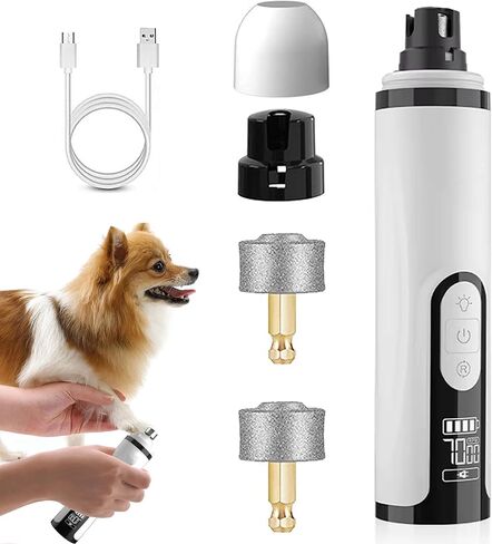 UpgradeHeusom Silent Groom Pro Nail Grinder ، 2025 ترقية Silent Groom Pro Dog Dill Trimmer للكلاب والقطط ، شحنة USB سريعة مع رؤوس طحن بديلة (1+2*رأس بديل) in Kuwait