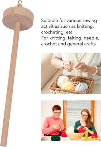 Wooden Drop Spindle Top Whorl Hand Carved Beechwood Yarn Spinning Wheel Tool for Beginners and Advanced Users for Knitting Crocheting and DIY Crafts in Saudi Arabia