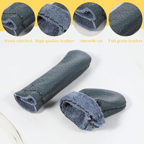 4 Pairs Crochet Finger Protectors, Leather Thimbles for Hand Sewing, Durable Needle Felting Knitting Thimble Guards Felting Tools Finger Protector for Hand Sewing, Embroidery Crafting​ in Saudi Arabia