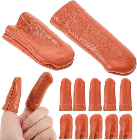 SEWACC 20Pcs Leather Finger Protectors Random Color Needle Felting Finger Thimble Guards for Hand Craft Sewing Knitting in Saudi Arabia