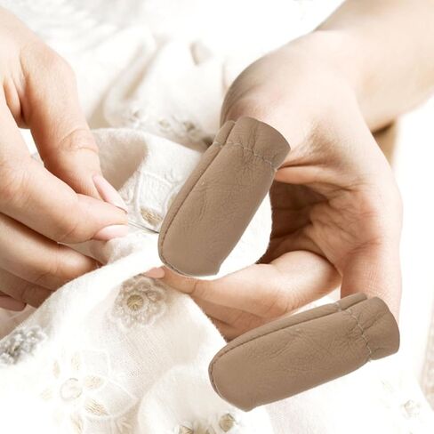 SEWACC 20Pcs Leather Finger Protectors Random Color Needle Felting Finger Thimble Guards for Hand Craft Sewing Knitting in Saudi Arabia