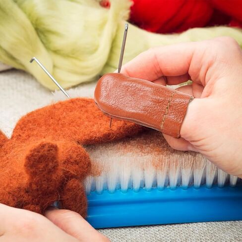 SEWACC 20Pcs Leather Finger Protectors Random Color Needle Felting Finger Thimble Guards for Hand Craft Sewing Knitting in Saudi Arabia