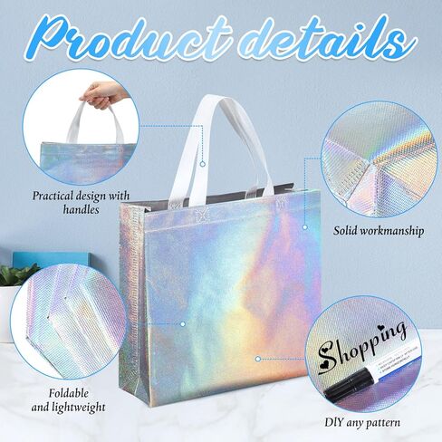 Eccliy 60 Pcs Reusable Gift Tote Bags Housekeeping Appreation Grocery Shopping Bag with Handles for Bridesmaid Wedding(Gold) in Saudi Arabia
