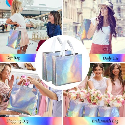 Eccliy 60 Pcs Reusable Gift Tote Bags Housekeeping Appreation Grocery Shopping Bag with Handles for Bridesmaid Wedding(Gold) in Saudi Arabia