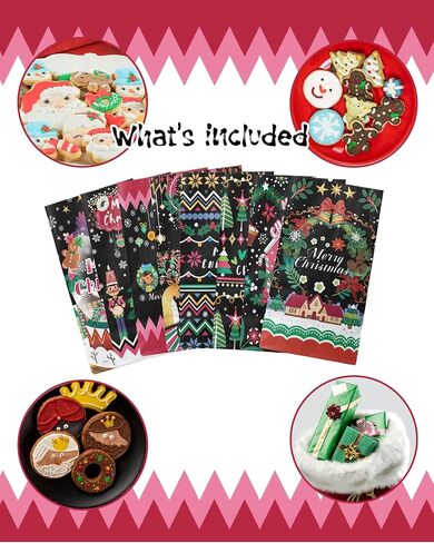 QIQEE 32PCS عيد الميلاد TEACUP Bear Bear Paper Beacs مع 32 ملصقًا 5 "x3" x9.5 "Mini Xmas Party Candy Goodie Snack Facs in Saudi Arabia