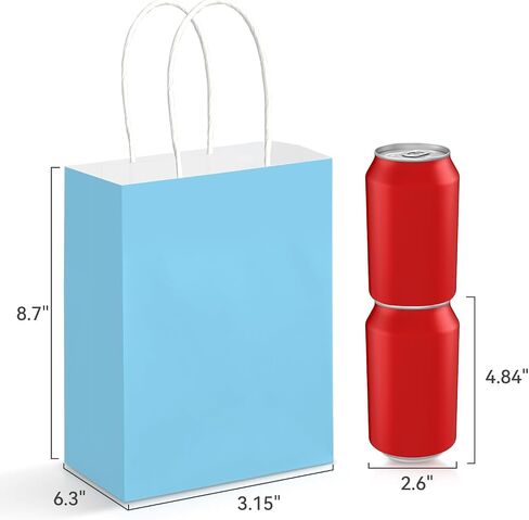 Brothersbox 32pcs أكياس هدايا ورقية صغيرة مع مقابض 6.3 "x3.15" × 8.7 "، 8 ألوان قوس قزح كرافت غودي أكياس ، حقيبة لصالح الحفلات لعيد ميلاد الأطفال ، الاحتفالات ، البيع بالتجزئة ، الحرف ، الزفاف in Kuwait