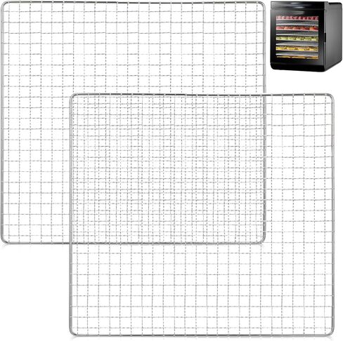 13 x 12 Inches Dehydrator Trays Compatible with CP267-FD Only Stainless Steel Dehydrator Drying Mesh Screens Stainless Steel Tray for Dehydrator Drying Fruit Food(2 Pcs) in Kuwait