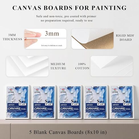 LEYEDZ Acrylic Paint Set for Kids & Adults, 41 PCS Paint Kit, Art Painting Supplies Kit with 24 Acrylic Paints, 8 Paint Brushes, 5 Canvas Panels in Saudi Arabia