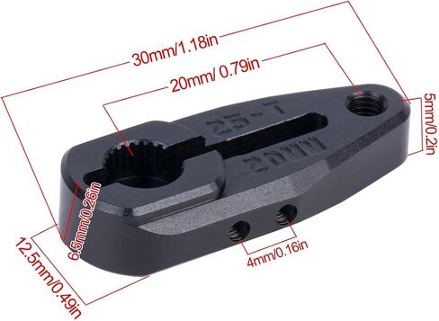 25T Servo Horn 24mm 20mm 7075 Aluminium for Servo Arms 1/10 RC Protek Savox Futaba Servo 1/10 Arrma Buggy Granite Monster Truck Raider 2WD (Titanium 24mm) in Saudi Arabia