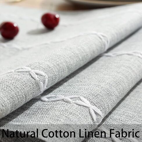مفرش طاولة Cenebonxy Rustic Boho، مفرش طاولة من الكتان، مفارش طاولة المزرعة بطول 72 بوصة لتزيين طاولة الطعام، 13 × 72 بوصة، عاجي in Kuwait