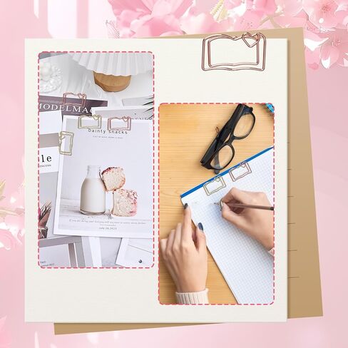 30PCS Book Shaped Paper Clips - Rose Gold & Gold Cute Office Clips for School, Wedding Decorations - Fun Shape Stationery Supplies as Teacher Gifts, Party Favors (Bookmark Style) in Saudi Arabia