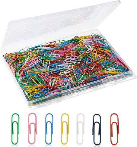 Paper Clips, 600Pcs Medium Paperclips for Office School & Personal Use, Daily DIY, 1-2/7" Colored Heavy Duty Ideal for Bookmark in Kuwait
