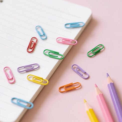 Paper Clips, 600Pcs Medium Paperclips for Office School & Personal Use, Daily DIY, 1-2/7" Colored Heavy Duty Ideal for Bookmark in Kuwait