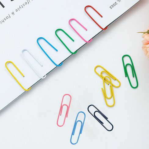 Paper Clips, 600Pcs Medium Paperclips for Office School & Personal Use, Daily DIY, 1-2/7" Colored Heavy Duty Ideal for Bookmark in Kuwait