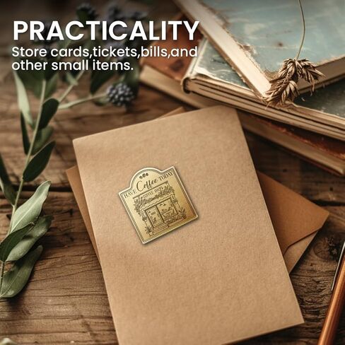 Anattasoul Journal Clip Vintage Coffee Shop Metal Travelers Clip ، Decorative Huchice Duty Brass Journal Clips for Book ، Paper ، Mongmark in Kuwait