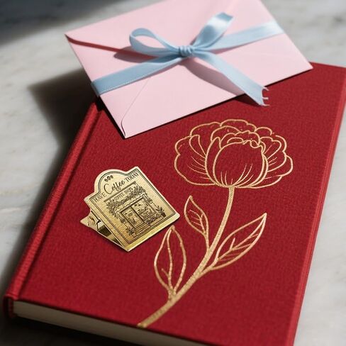 Anattasoul Journal Clip Vintage Coffee Shop Metal Travelers Clip ، Decorative Huchice Duty Brass Journal Clips for Book ، Paper ، Mongmark in Kuwait