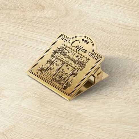 Anattasoul Journal Clip Vintage Coffee Shop Metal Travelers Clip ، Decorative Huchice Duty Brass Journal Clips for Book ، Paper ، Mongmark in Kuwait