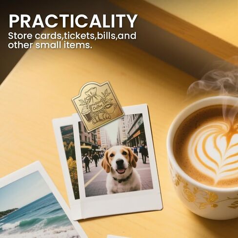 Anattasoul Journal Clip Vintage Coffee Shop Metal Travelers Clip ، Decorative Huchice Duty Brass Journal Clips for Book ، Paper ، Mongmark in Kuwait