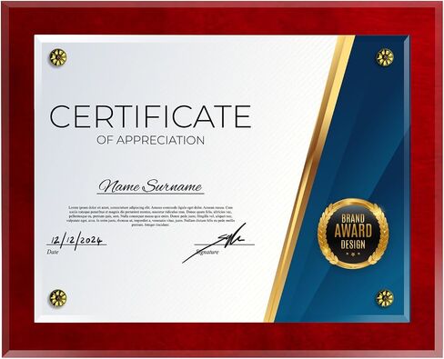 Black Certificate Award Plaque - 8.5x11 Diploma Frame for Documents, Certificates, and Awards - Durable Certificate Holder, Ideal for Graduation, Degree Frames, and Gift Certificates for Business in Kuwait