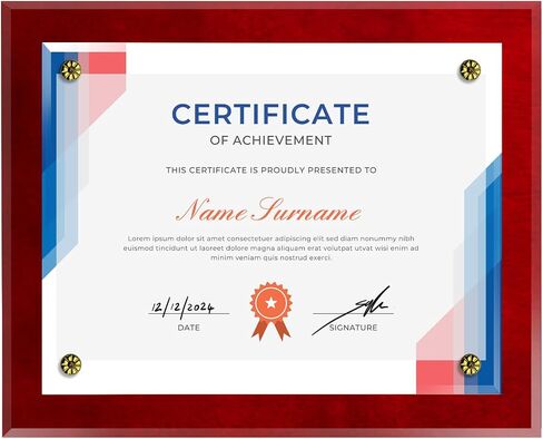 Black Certificate Award Plaque - 8.5x11 Diploma Frame for Documents, Certificates, and Awards - Durable Certificate Holder, Ideal for Graduation, Degree Frames, and Gift Certificates for Business in Kuwait