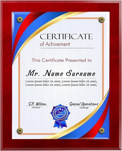 Black Certificate Award Plaque - 8.5x11 Diploma Frame for Documents, Certificates, and Awards - Durable Certificate Holder, Ideal for Graduation, Degree Frames, and Gift Certificates for Business in Kuwait