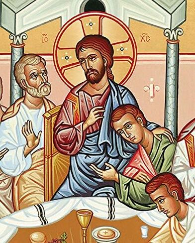 Monastery Icons Mystical Supper (Last Supper) Mounted Plaque Icon Reproduction 7.8" x 10" in Saudi Arabia
