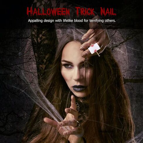 6pcs Halloween Prank Nail Through Finger Toy, Trick Nail Prop, 2.55 x 1.57 Inches in Saudi Arabia
