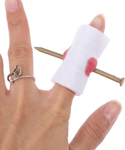 6pcs Halloween Prank Nail Through Finger Toy, Trick Nail Prop, 2.55 x 1.57 Inches in Saudi Arabia