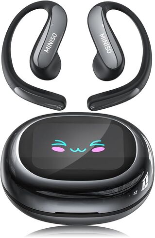 MINISO MS203 ترجمة سماعات الأذن مفتوحة سماعة رأس الأذن Bluetooth 6.0 OWS AI تدعم 134 لغة براعم الأذن اللاسلكية مع earhooks IPX5 Bluetooth Bluetooth Black （مع AI） in Kuwait