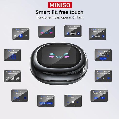 MINISO MS203 ترجمة سماعات الأذن مفتوحة سماعة رأس الأذن Bluetooth 6.0 OWS AI تدعم 134 لغة براعم الأذن اللاسلكية مع earhooks IPX5 Bluetooth Bluetooth Black （مع AI） in Kuwait