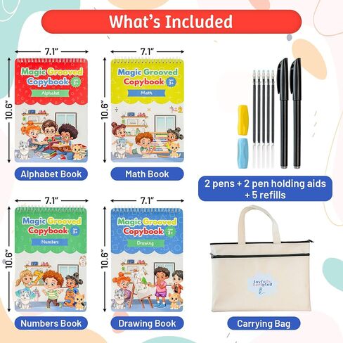 Grooved Writing Books for Kids 3-5, 6-10 with Positive Affirmations & Mindfulness; Magic Grooved Writing Practice for Kids; Teacher Must Haves for Preschool, Kindergarten or Elementary Kids Books. in Saudi Arabia