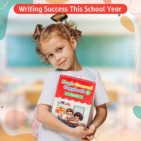 Grooved Writing Books for Kids 3-5, 6-10 with Positive Affirmations & Mindfulness; Magic Grooved Writing Practice for Kids; Teacher Must Haves for Preschool, Kindergarten or Elementary Kids Books. in Saudi Arabia