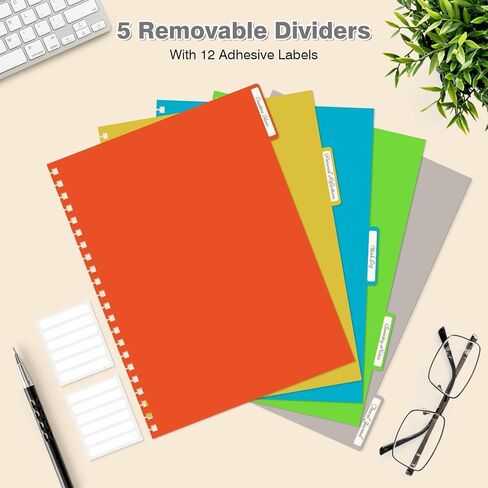 دفتر ملاحظات حلزوني 8.5 "× 11" ، 5 محافظات موضوعات ، حكمت كلية مقاطعات قابلة للإزالة ، 300 صفحة 100GSM مجلة الكتابة الحلزونية السميكة للنساء والرجال ، دفاتر مجلة كبيرة من اليومية ، المدرسة ، المدرسة in Kuwait