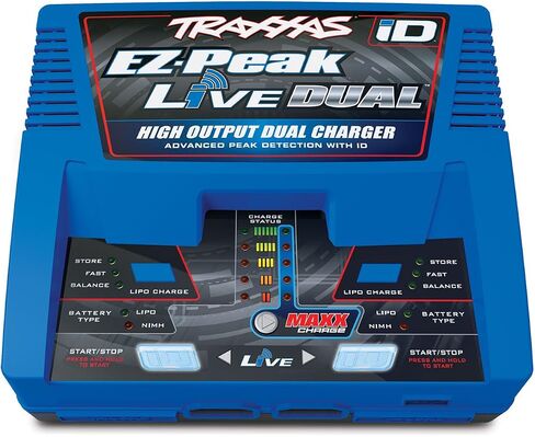 Traxxas EZ Peak Live Dual, 200W Multi-Chemistry Charger with ID, Blue 2973 in Saudi Arabia