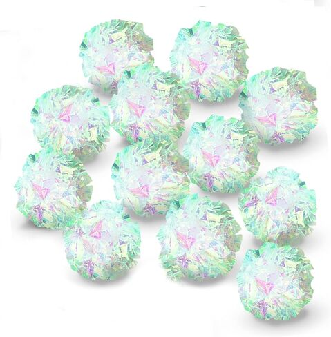 SunGrow Mylar Cat Crinkle Balls, 2", Shiny and Stress Buster Toy, Lightweight and Great for Use in Craft Projects, Toy Ball Suitable for Both Feline and Kids, Kitten Chew and Chase Balls for Exercise in Saudi Arabia