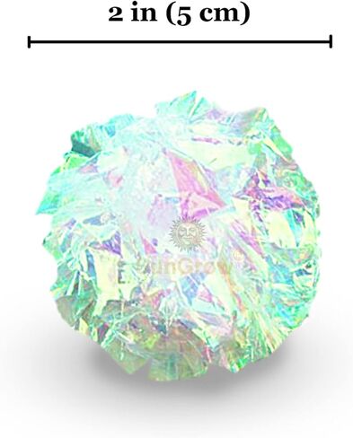 SunGrow Mylar Cat Crinkle Balls, 2", Shiny and Stress Buster Toy, Lightweight and Great for Use in Craft Projects, Toy Ball Suitable for Both Feline and Kids, Kitten Chew and Chase Balls for Exercise in Saudi Arabia
