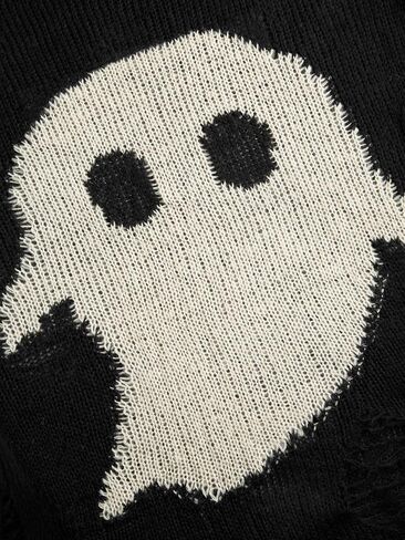 Cider Knit Ghost Pattern Stripe Stripe Striped Exced Scenters Exclude Surve & Plus: Black ، 2XL in Saudi Arabia