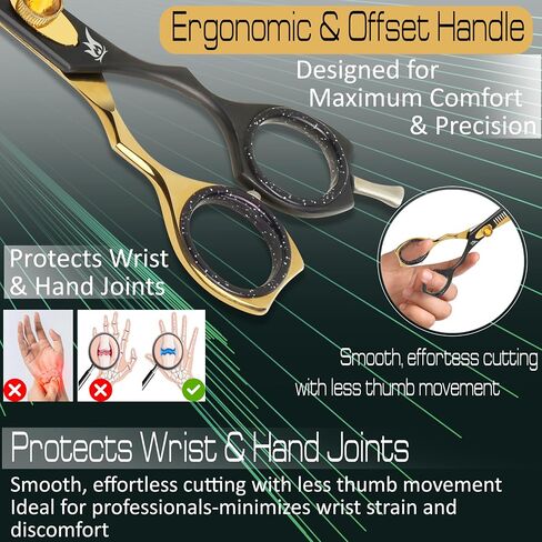 Curved Dog Grooming Scissors – 7.5" Thinning Shears with 34 Teeth, Texturizing Chunkers for Dogs & Cats, 440C Stainless Steel for Professional Groomers and Pet Owners in Saudi Arabia