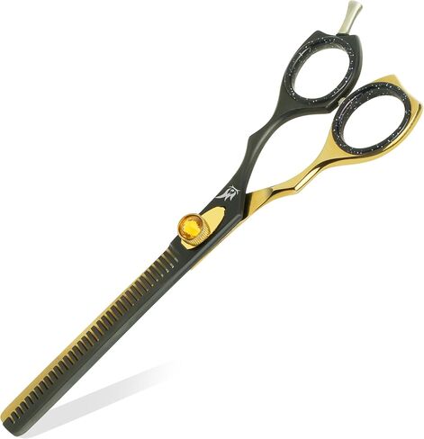 Curved Dog Grooming Scissors – 7.5" Thinning Shears with 34 Teeth, Texturizing Chunkers for Dogs & Cats, 440C Stainless Steel for Professional Groomers and Pet Owners in Saudi Arabia