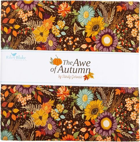 Sandy Gervais The Awe of Autumn 10" Stacker 42 10-inch Squares Layer Cake Riley Blake 10-16190-42 in Saudi Arabia