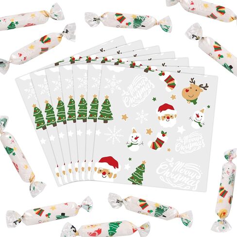 Ccinee 600 PCS Climophane Classy Clapers - Clear Christmas Caramel Chocolate Wrapper to Candy Packaging - حفلة عيد ميلاد in Kuwait