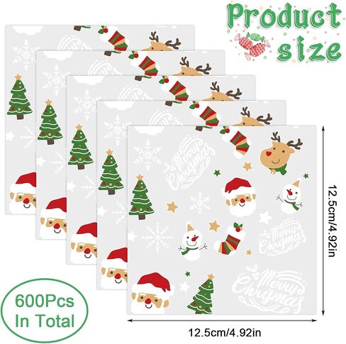 Ccinee 600 PCS Climophane Classy Clapers - Clear Christmas Caramel Chocolate Wrapper to Candy Packaging - حفلة عيد ميلاد in Kuwait