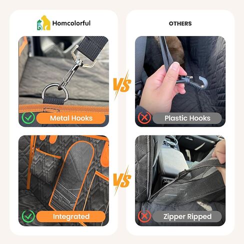 Homcolorful Dog Hammock for Car,Waterproof & Mesh Window,Dog Car Seat Cover for Back Seat,Backseat Dog Cover,Back Seat Protector for Dog,Pet Car Seat Cover for Sedan,SUV in Kuwait