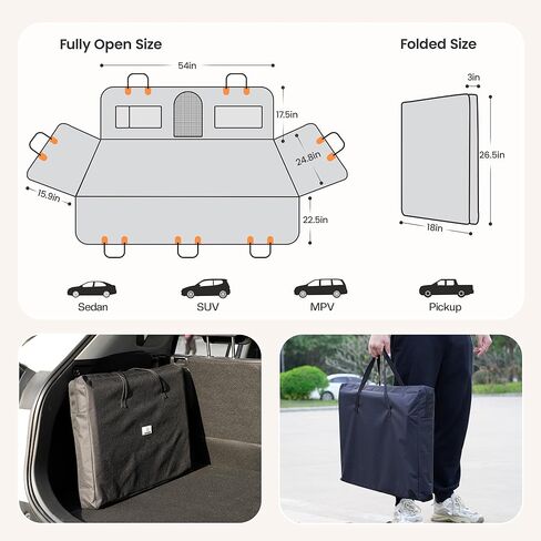 Homcolorful Dog Hammock for Car,Waterproof & Mesh Window,Dog Car Seat Cover for Back Seat,Backseat Dog Cover,Back Seat Protector for Dog,Pet Car Seat Cover for Sedan,SUV in Kuwait