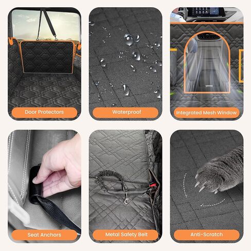 Homcolorful Dog Hammock for Car,Waterproof & Mesh Window,Dog Car Seat Cover for Back Seat,Backseat Dog Cover,Back Seat Protector for Dog,Pet Car Seat Cover for Sedan,SUV in Kuwait